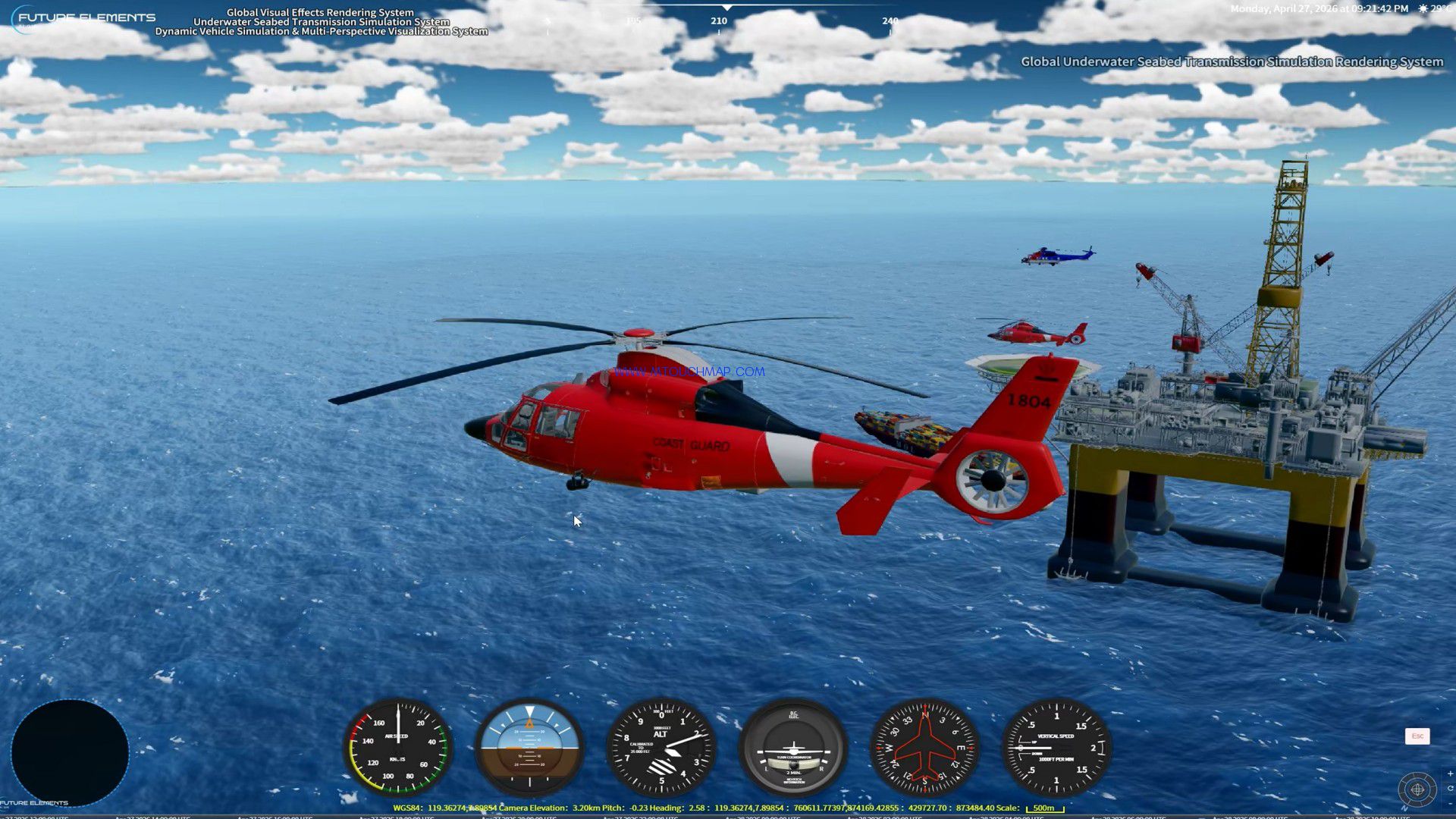 Global Underwater Seabed Transmission Simulation Rendering System